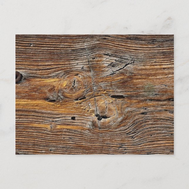 Carte Postale Grain de bois, feuille de bois altéré (Devant)