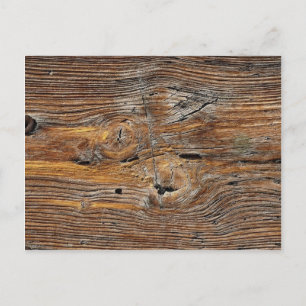 Carte Postale Graine de bois, feuille de bois patiné