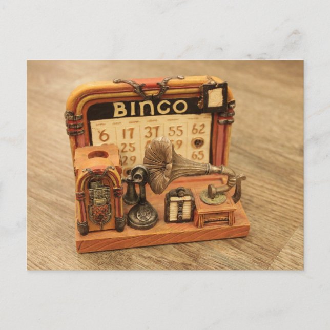 Carte Postale gramophone miniature de collection (Devant)