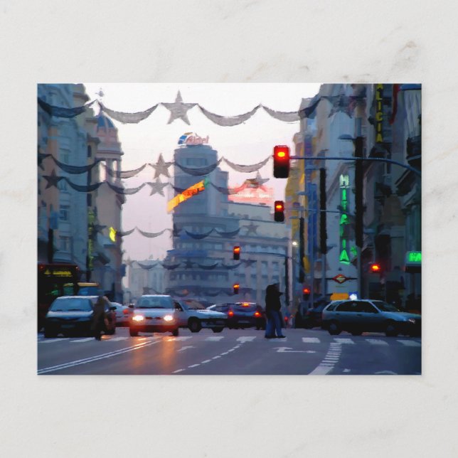 Carte Postale Gran Vía de Madrid en Navidad (Devant)