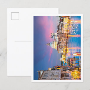 Carte Postale Grand canal à venise Italie avec père Noël maria