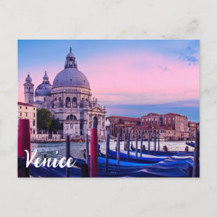 Carte Postale Grand Canal avec gondoles et église à Venise