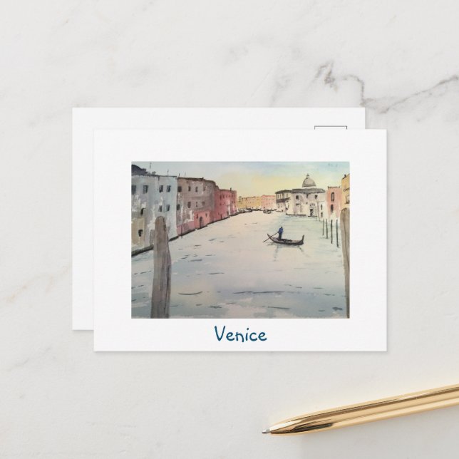 Carte Postale Grand Canal de Venise (Devant/Arrière en situation)
