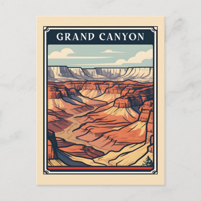 Carte Postale Grand Canyon Retro National Park Souvenir (Devant)