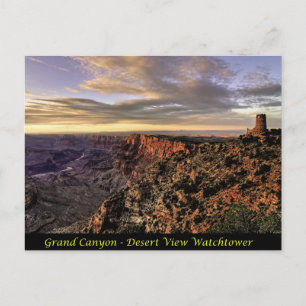 Carte Postale Grand Canyon - Tour de guet vue désert