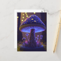 Grand Champignons Lumineux - Indigo & Jaune