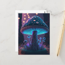 Grand Champignons Lumineux - Violet & Bleu