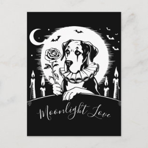 Carte Postale Grand Danois "Amour au Clair de Lune"