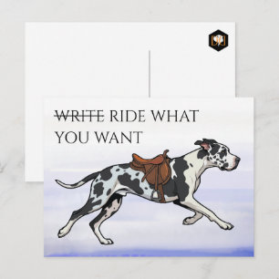 Carte Postale Grand Danois Écrivez ou Roulez