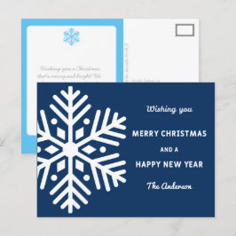 Carte Postale Grand flocon de neige Noël et Nouvel An