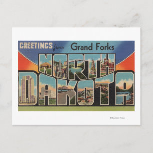 Carte Postale Grand Forks, Dakota du Nord - Lettre grande