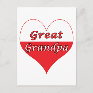 Carte Postale Grand grand-père Coeur polonais