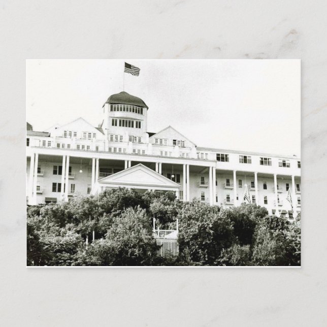 Carte Postale Grand Hotel, Île Mackinac, noir et blanc (Devant)
