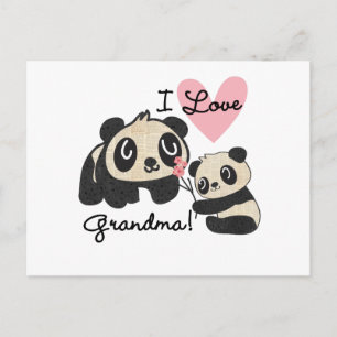 Carte Postale Grand-maman d'amour des ours panda I