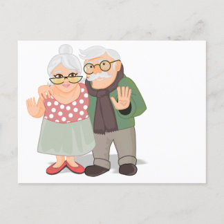 Carte postale grand-mère et grand-père