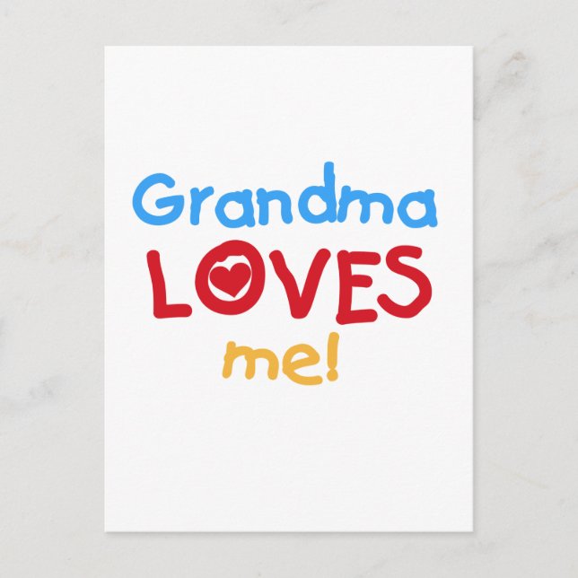 Carte Postale Grand-mère m'aime T-shirts et cadeaux (Devant)