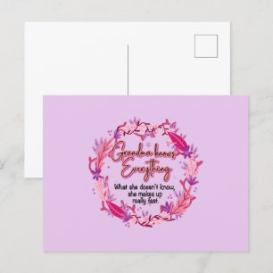 Carte Postale Grand-mère sait tout