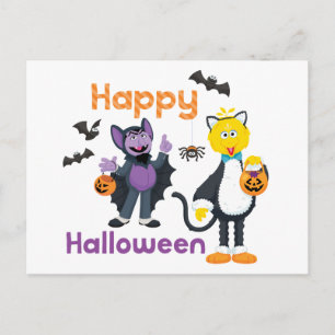 Carte Postale Grand oiseau et nombre   Joyeux Halloween