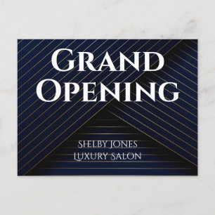 Carte Postale Grand Ouverture Elégante Marine Blue Gold Business