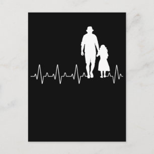 Carte Postale Grand-père Grandgirl Heartbeat Grand-papa