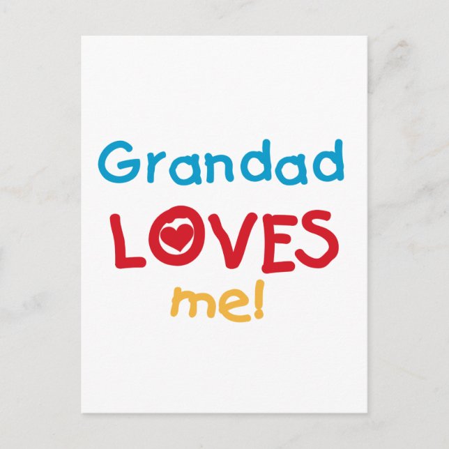 Carte Postale Grand-père m'aime T-shirts et cadeaux (Devant)