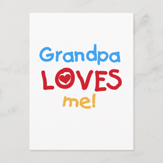 Carte Postale Grand-père m'aime t-shirts et cadeaux (Devant)