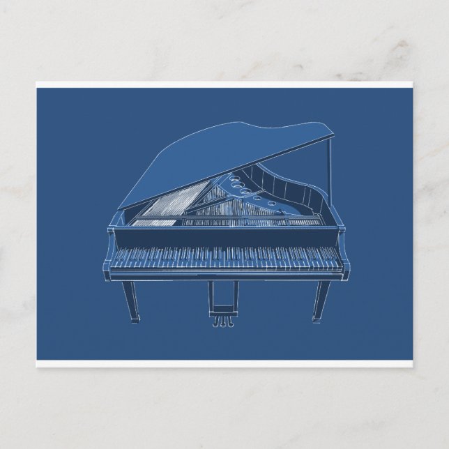 Carte Postale Grand Piano : Peinture sur plan : (Devant)
