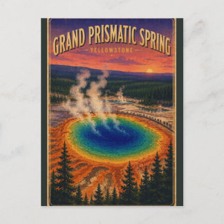 Carte Postale Grand Prismatic Spring Yellowstone Voyage Rétro