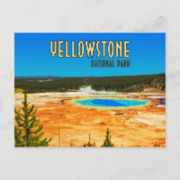 Grand Prismatic Yellowstone National Park Vintage