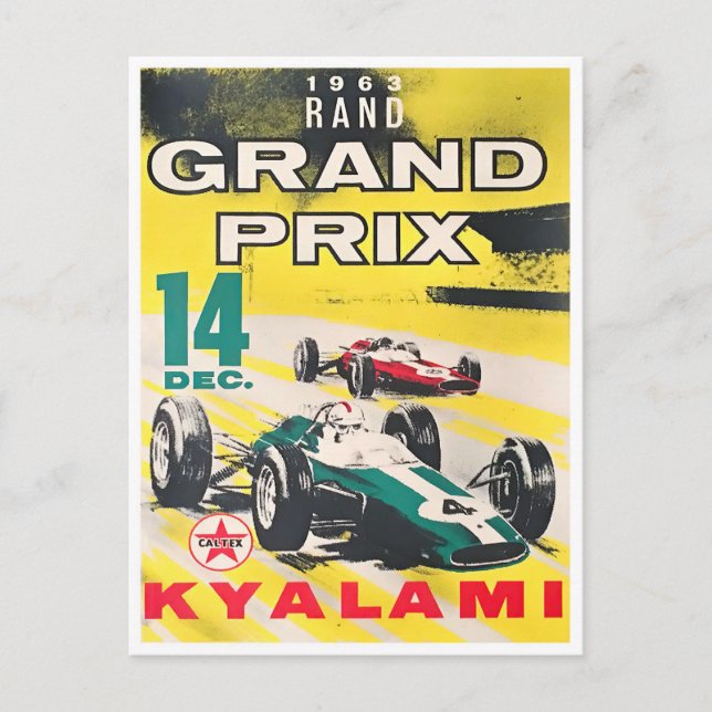 Carte Postale Grand Prix automobile de Kyalami 1963 (Devant)