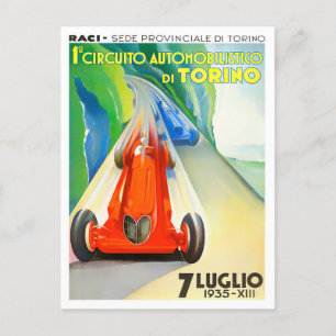 Carte Postale Grand Prix de Turin 1935 vintage