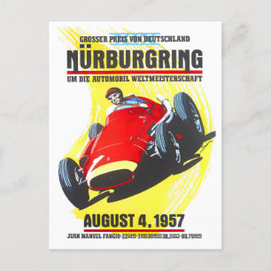 Carte Postale Grand Prix Nurburgring 1957 vintage
