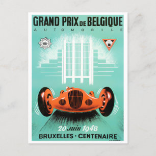 Carte Postale Grand Prix vintage de Bruxelles 1948