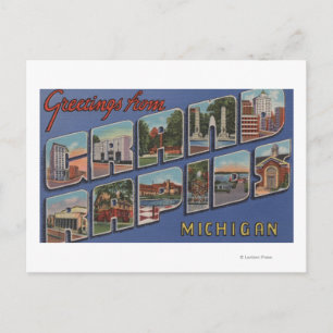 Carte Postale Grand Rapids, Michigan - Grandes scènes de lettres