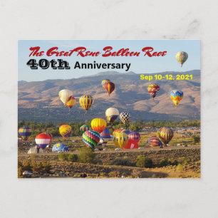 Carte Postale Grand Reno Balloon Race 40e Anniversaire 