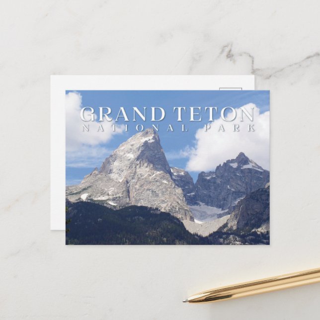 Carte postale Grand Teton, carte de parc national (Devant/Arrière en situation)