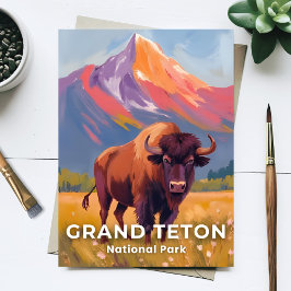 Carte Postale Grand Teton National Park | Bison Travel Art