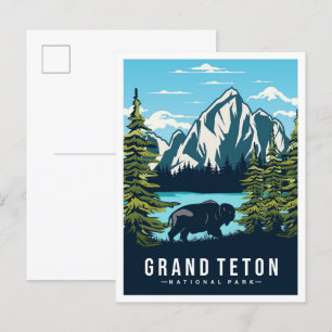 Carte Postale Grand Teton National Park Wyoming USA Travel