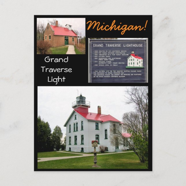 Carte Postale Grand Traverse Light Michigan ! (Devant)