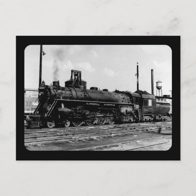 Carte Postale Grand Trunk Western (G.T.W.) Moteur à vapeur #6323 (Devant)