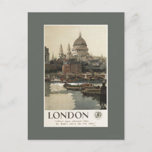 Carte Postale Grand Western Railway St. Paul's Travel Poster