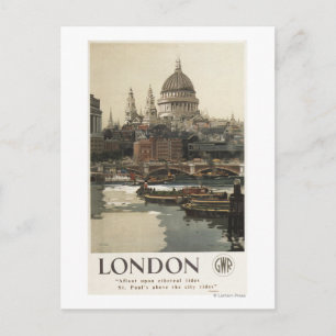 Carte Postale Grand Western Railway St. Paul's Travel Poster