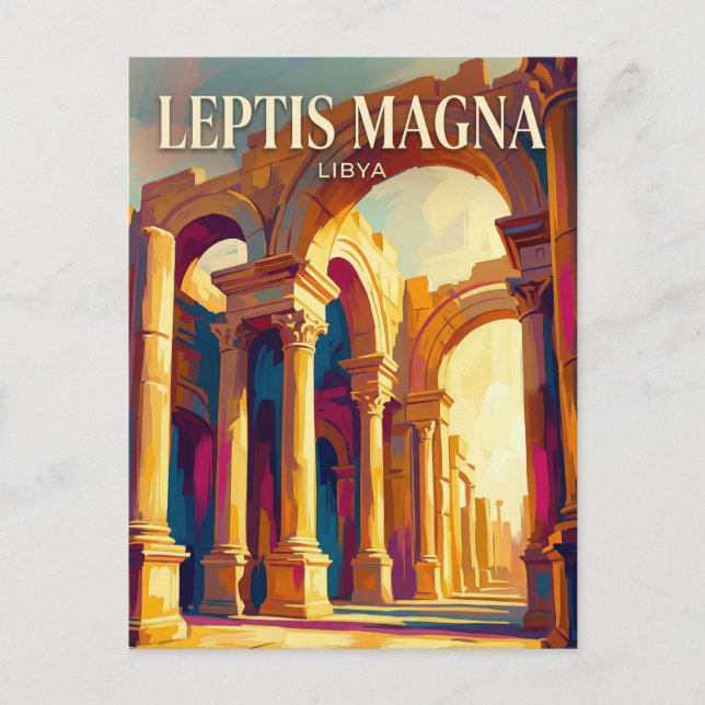 Carte Postale Grande Basilique, Leptis Magna Libye (Devant)