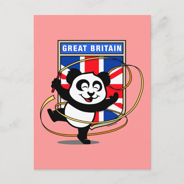 Carte Postale Grande-Bretagne Gymnastique rythmique Panda (Devant)
