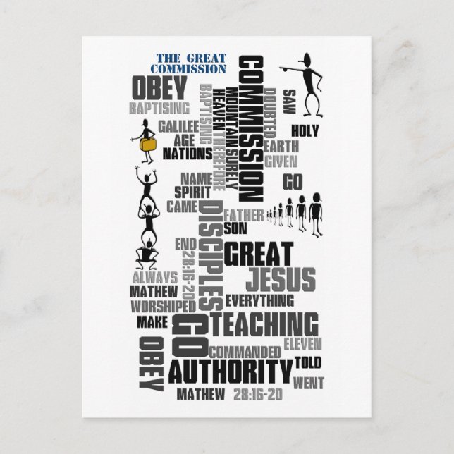 Carte Postale Grande Commission Mathew 28 (v1) (Devant)