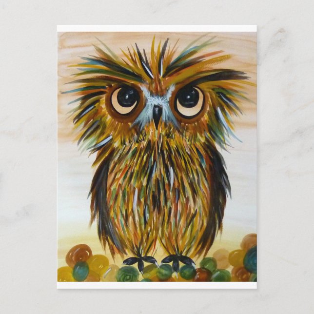 Carte Postale Grande faune observée de hibou hirsute (Devant)