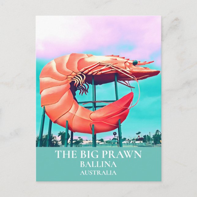 Carte Postale Grande icône de voyage Crevette Australie (Devant)