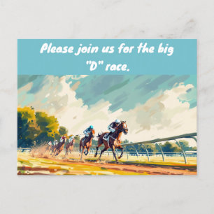 CARTE POSTALE GRANDE INVITATION DE COURSE "D"
