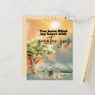 Carte Postale Grande Joie Bible Verse Psaume 4 7