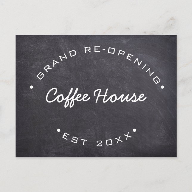 Carte Postale Grande Ouverture Personnalisée De Votre Café (Devant)